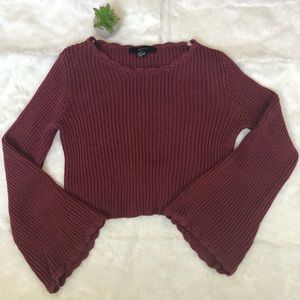 Forever 21 bell sleeve crop sweater